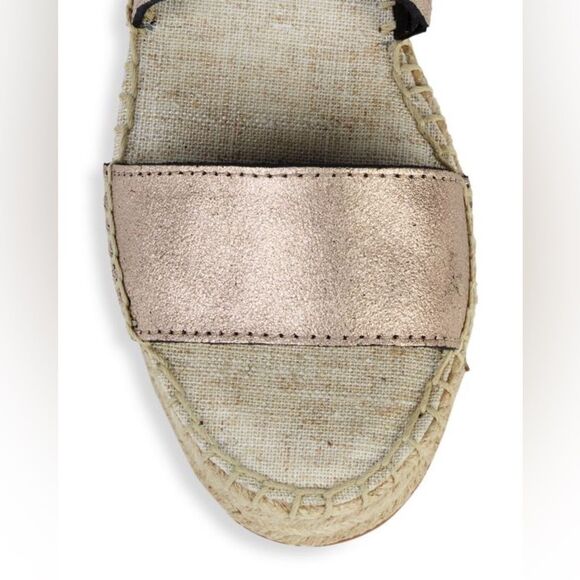 Splendid Aubrey Metallic Leather Espadrille Flatform Slingback Sandals size 8 - Picture 4 of 13